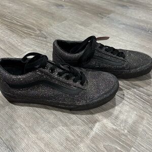 Vans Black Glitter Low-Top Sneakers